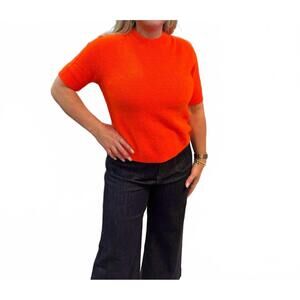 NEW YOLLY felice short sleeve sweater in orange